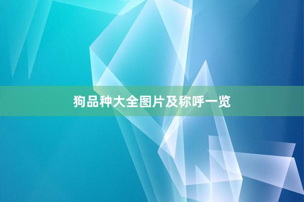 狗品种大全图片及称呼一览